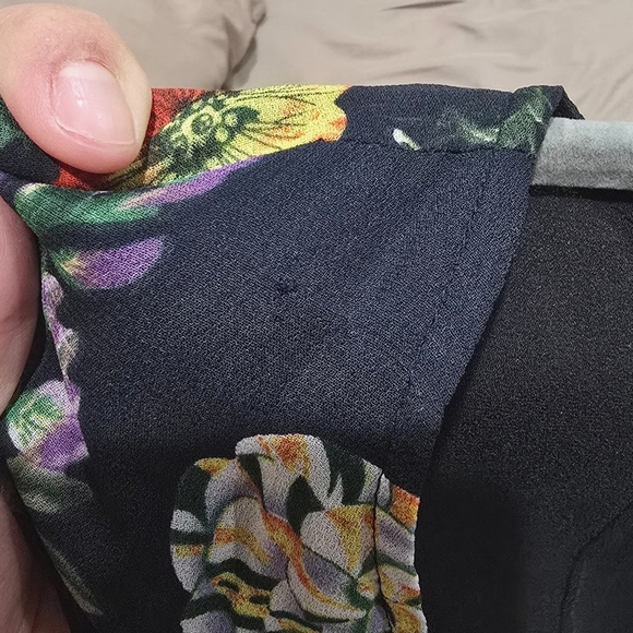 ZARA Black With Colorful Florals True Wrap Dress, Lightweight, Size Medium - Picture 14 of 16